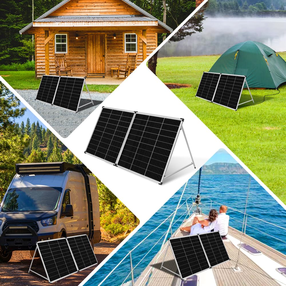 200W Foldable Solar Panel 12V Portable Suitcase Kit