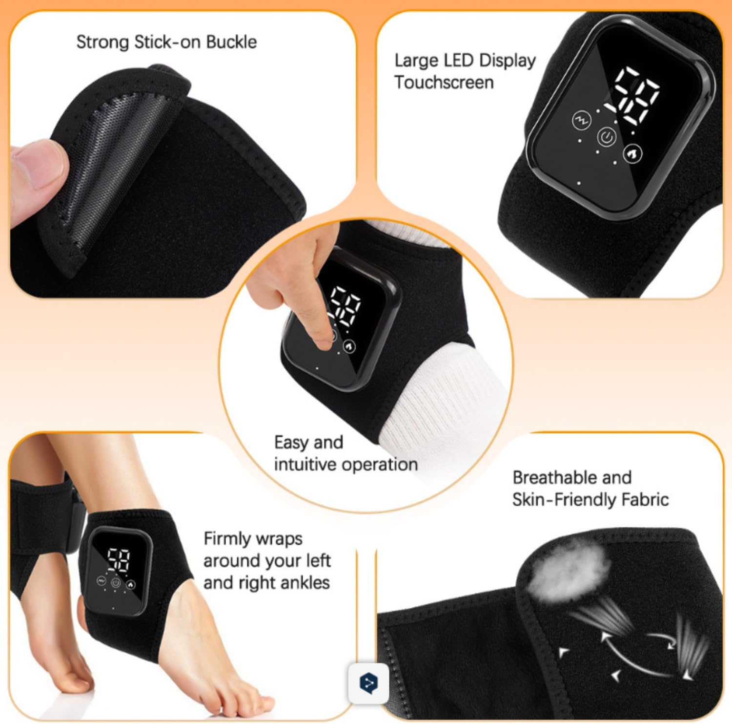 Portable Heated Foot Massager Compression Therapy Neuropathy Relief