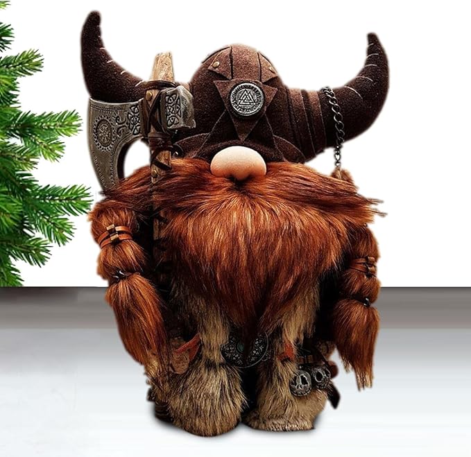 Viking Gnome Statue Resin Garden Decor Funny Lucky Ornament