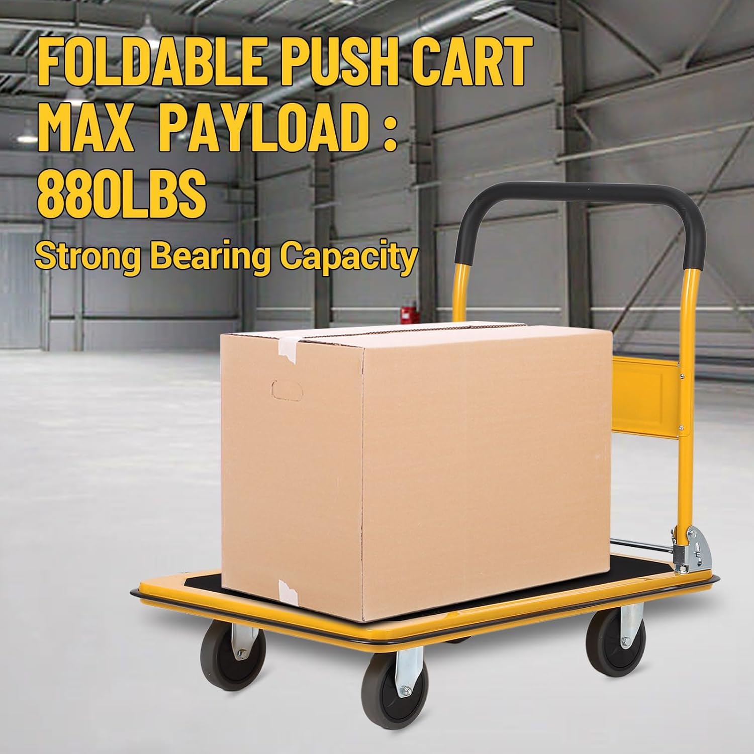 400KG Heavy Duty Platform Truck Folding Flatbed Trolley