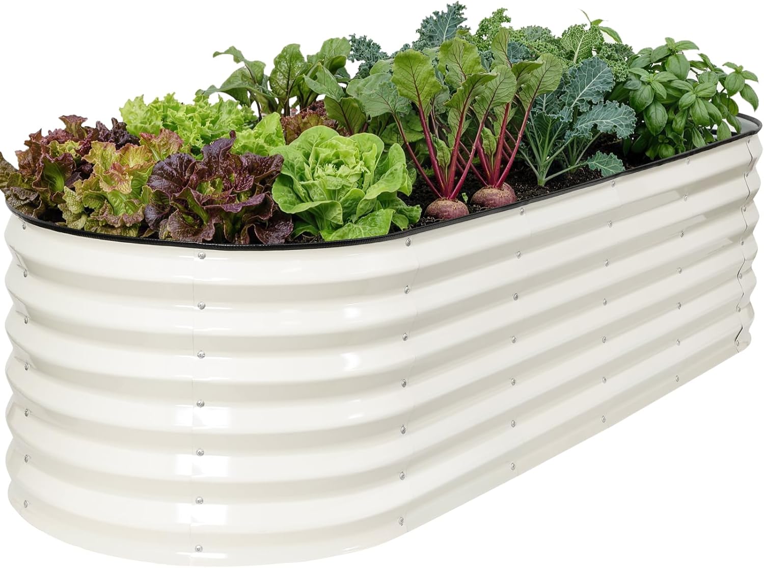 Large White Metal Raised Garden Bed Planter 180x60cm