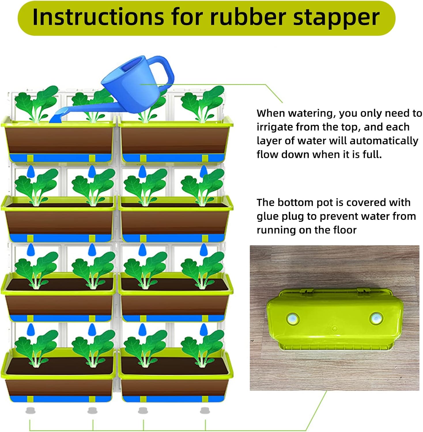 Vertical Hanging Planter Bags 8 Pack Self Watering Wall Garden Pots