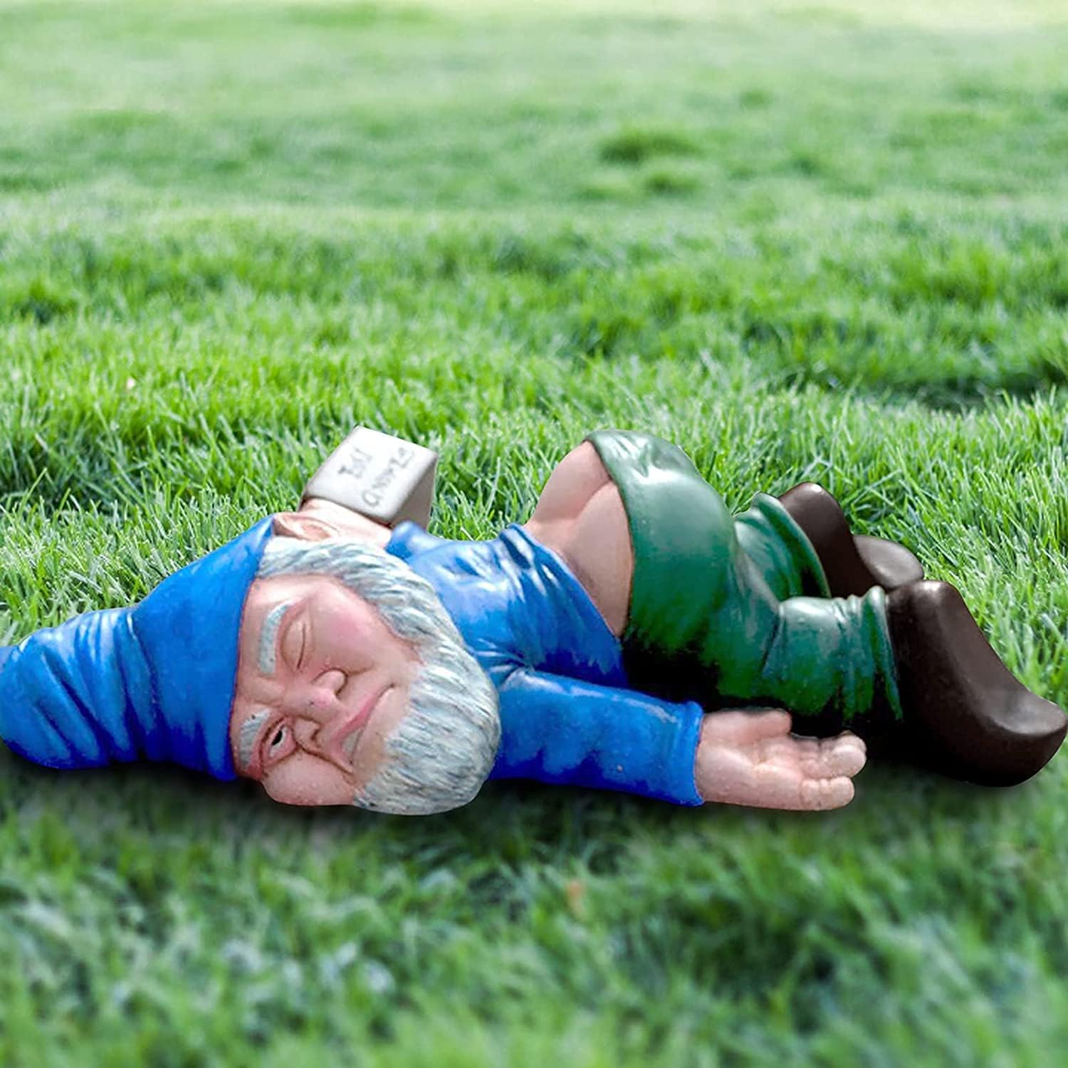 Funny Drunk Gnome Statue Resin Garden Decor Naughty Elf