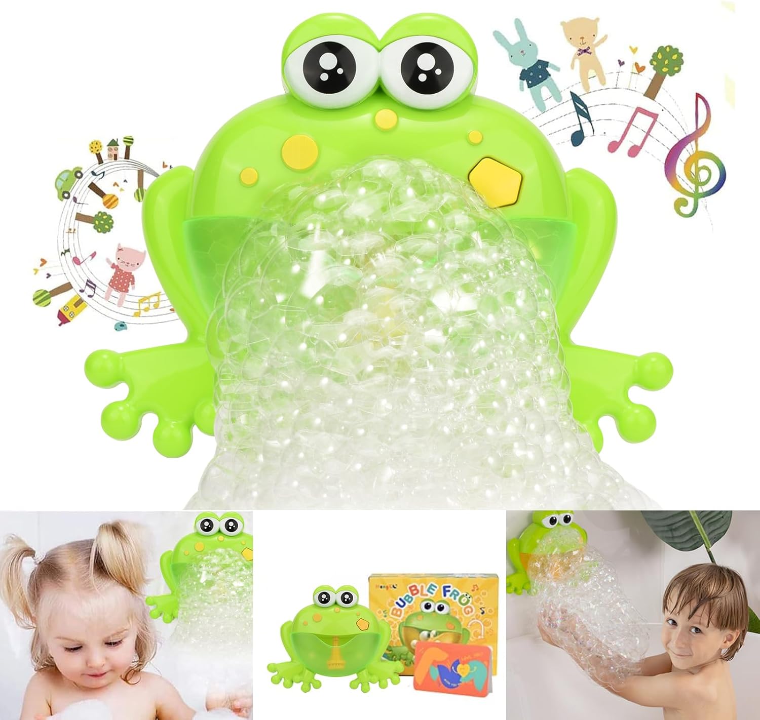 Frog Bath Bubble Toy LED Music Automatic Bubble Maker
