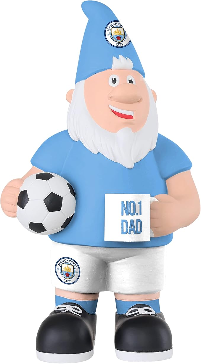 Football Dad Gnome 25cm Hand Painted Garden Statue Fan Decor