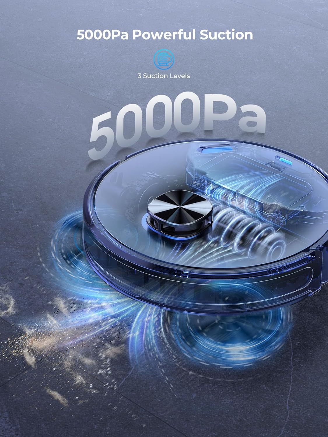 Robot Vacuum Mop Self Empty 5000Pa LiDAR 180Min WiFi Pet Hair