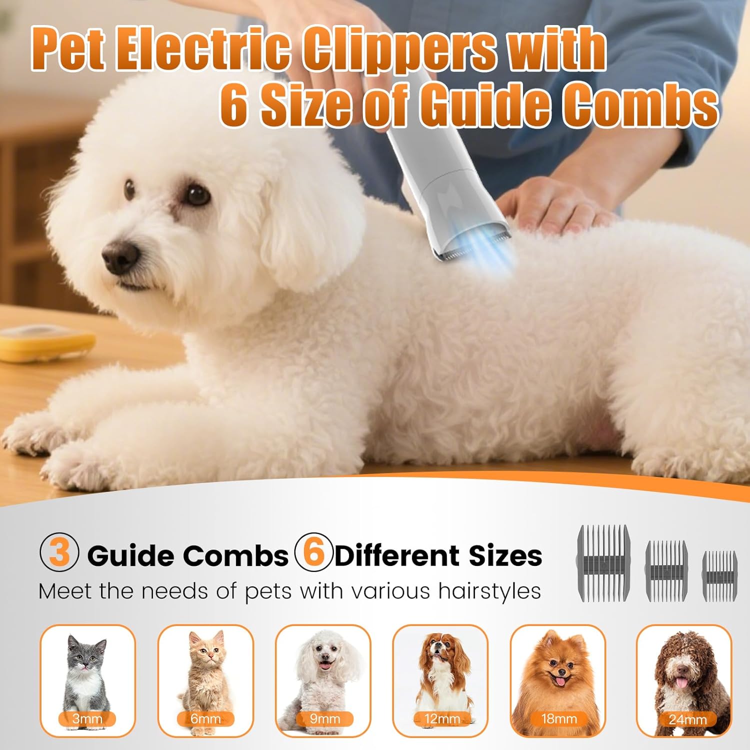 Dog Grooming Vacuum Kit 12000Pa 2L 8 Tool Low Noise