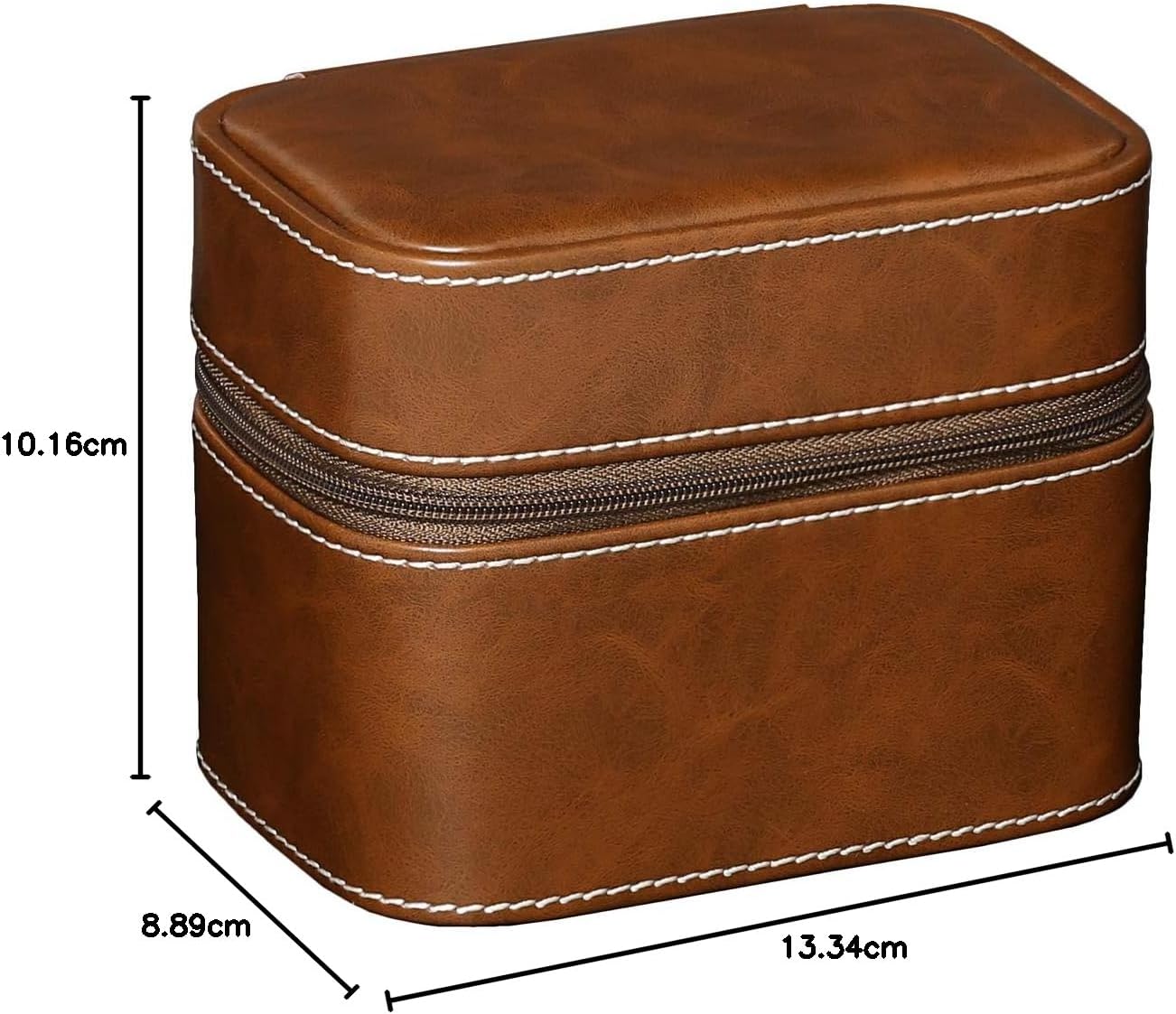 2 Slot Watch Travel Case Storage Organizer Brown