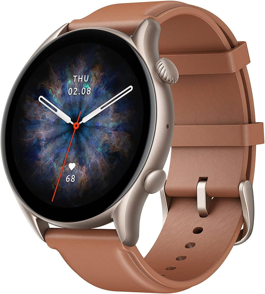 AMOLED Smart Watch GPS Bluetooth Calls 150 Sport Modes Brown