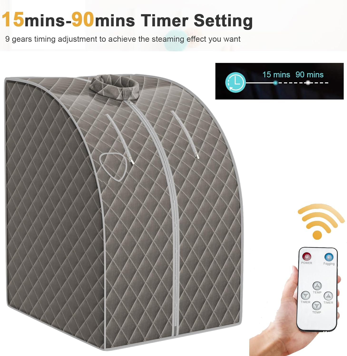 Portable Steam Sauna Tent Full Body Spa Folding Chair Remote Control