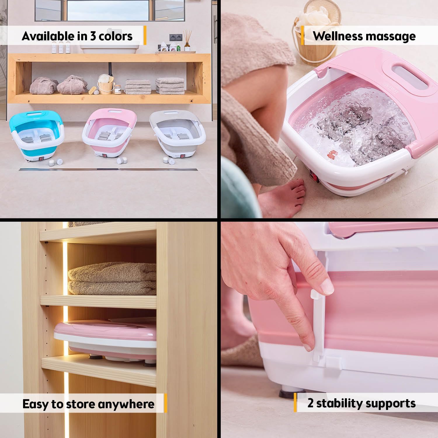 Foldable Foot Spa Massager Heated Bubble Infrared Pedicure