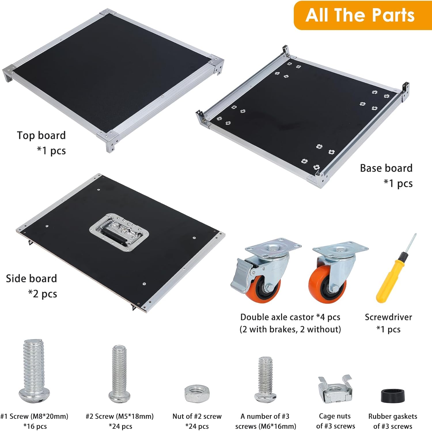 8U 19 Inch Rack Mount Cabinet on Wheels AV Server Stand