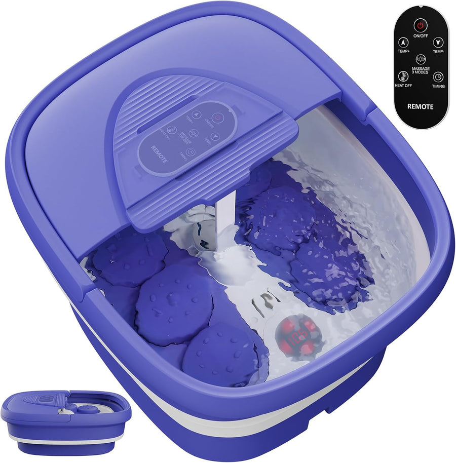 Foldable Foot Spa Bath Heat Shiatsu Rollers Remote Timer