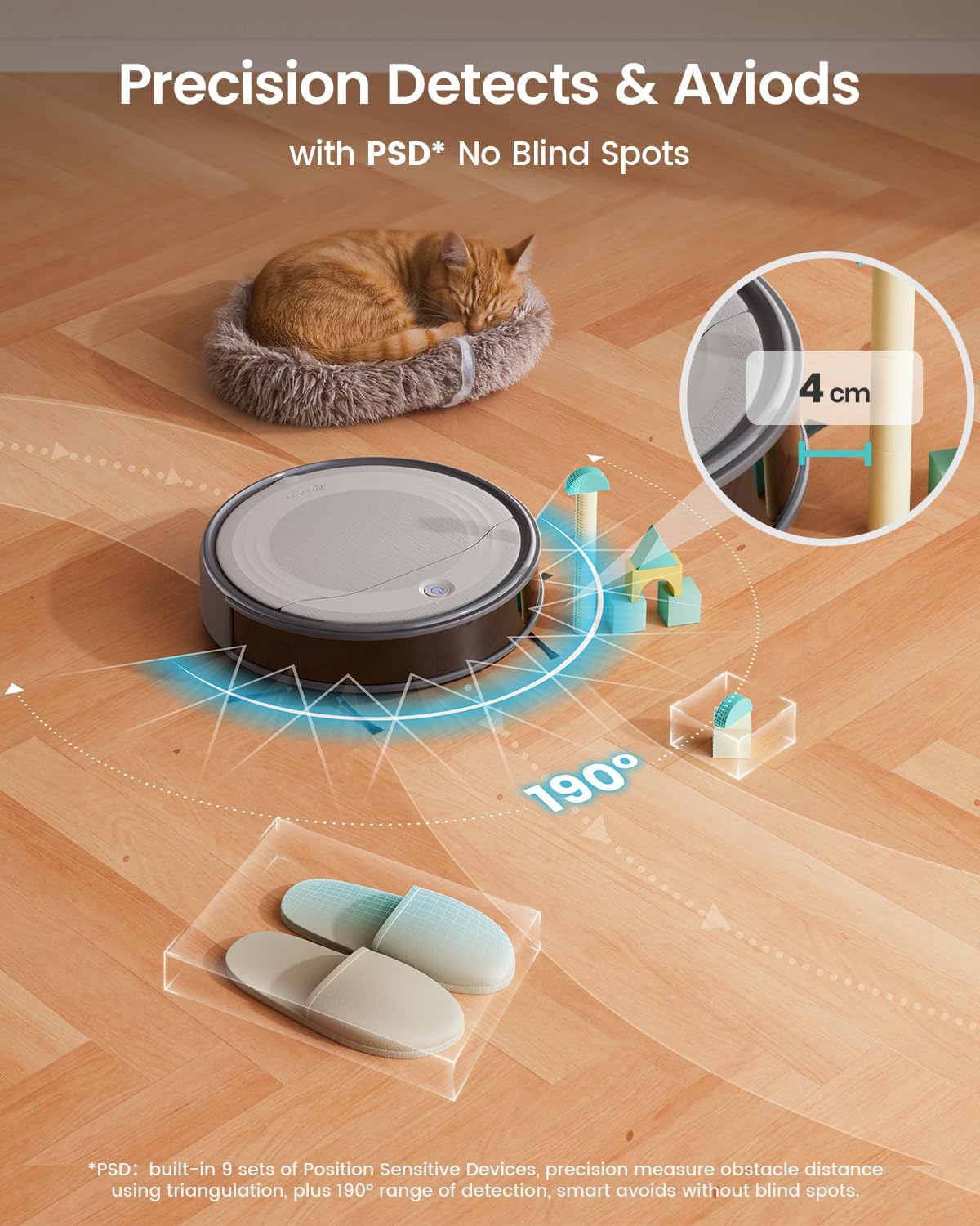 Robot Vacuum 4500Pa Slim 7.9cm Pet Hair Smart Cleaner