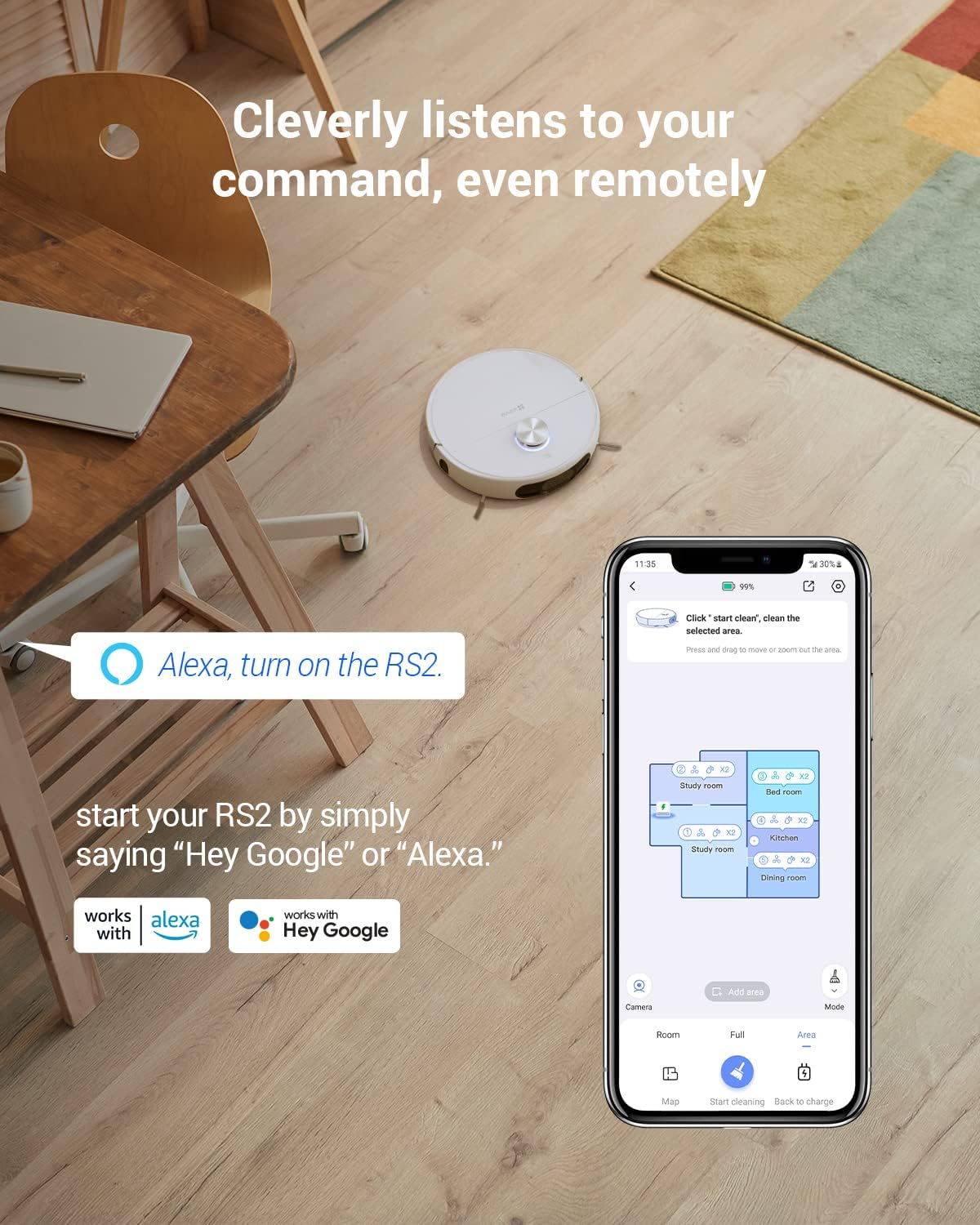 Robot Vacuum Mop Auto Empty Wash Dry 4000Pa Laser Mapping App Alexa