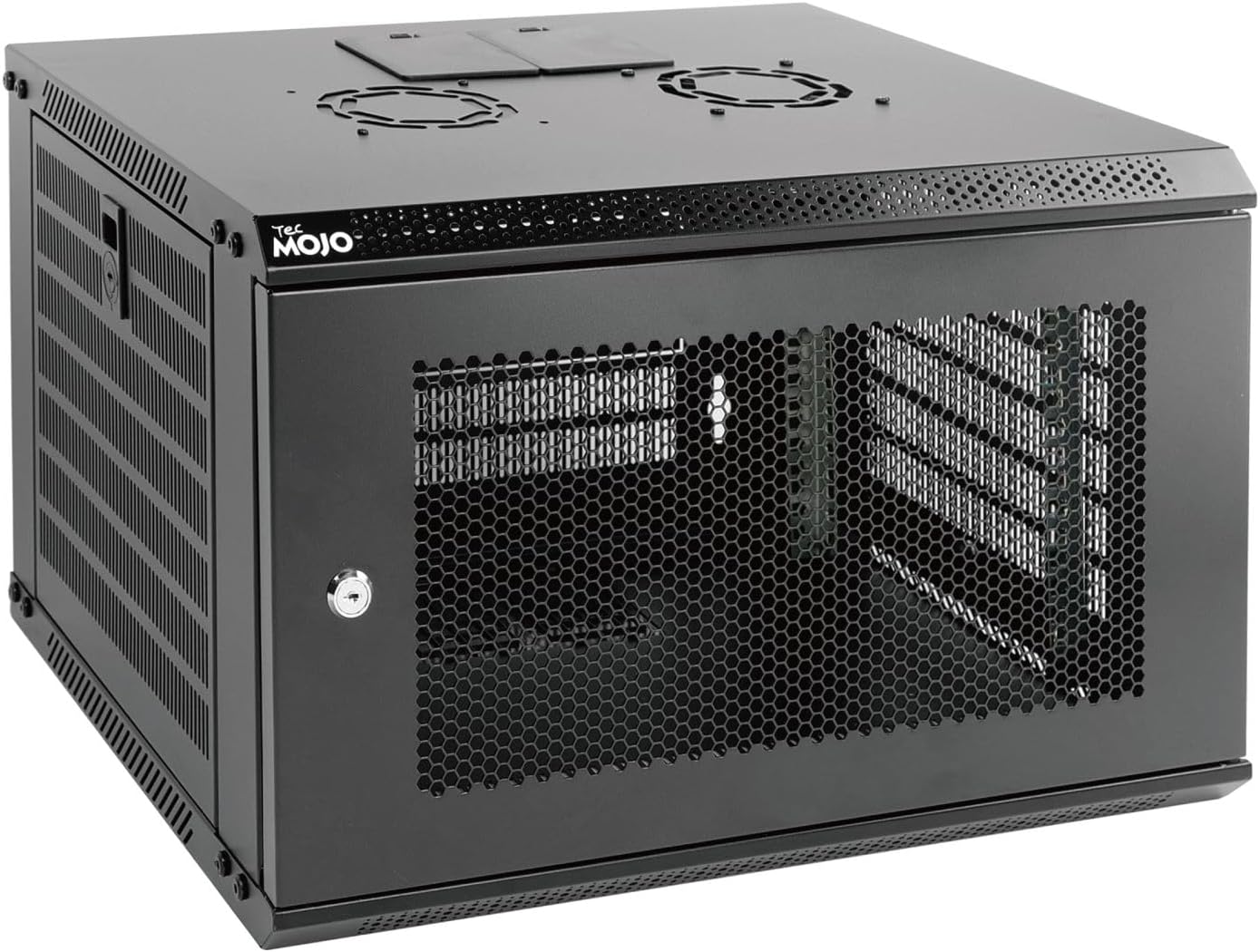 6U Wall Mount Server Cabinet 450mm Mesh Door Black