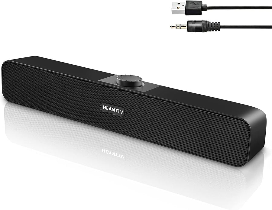 PC Soundbar Speakers USB Powered Stereo 3.5mm Desktop Audio