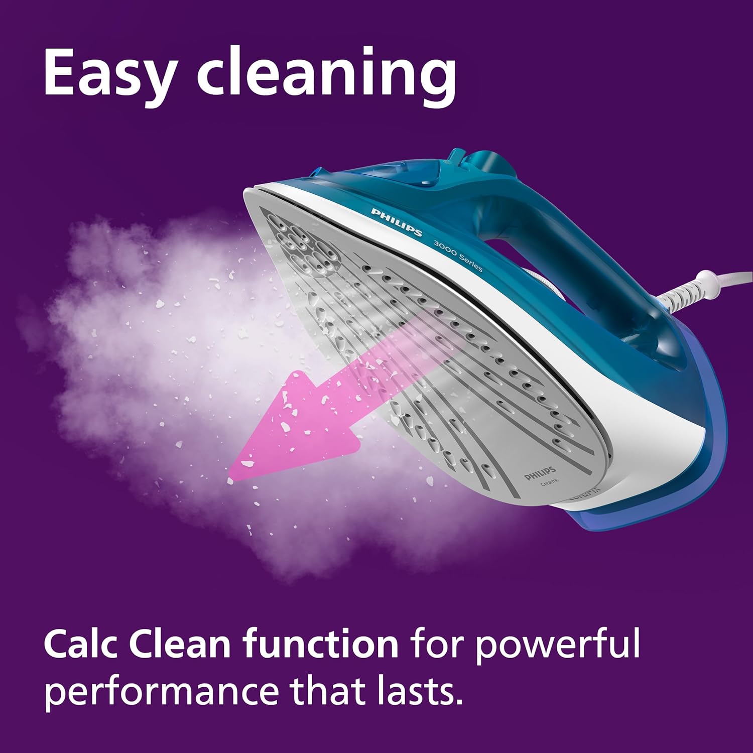 2600W Steam Iron 200g Steam Boost Ceramic Soleplate 300ml Tank
