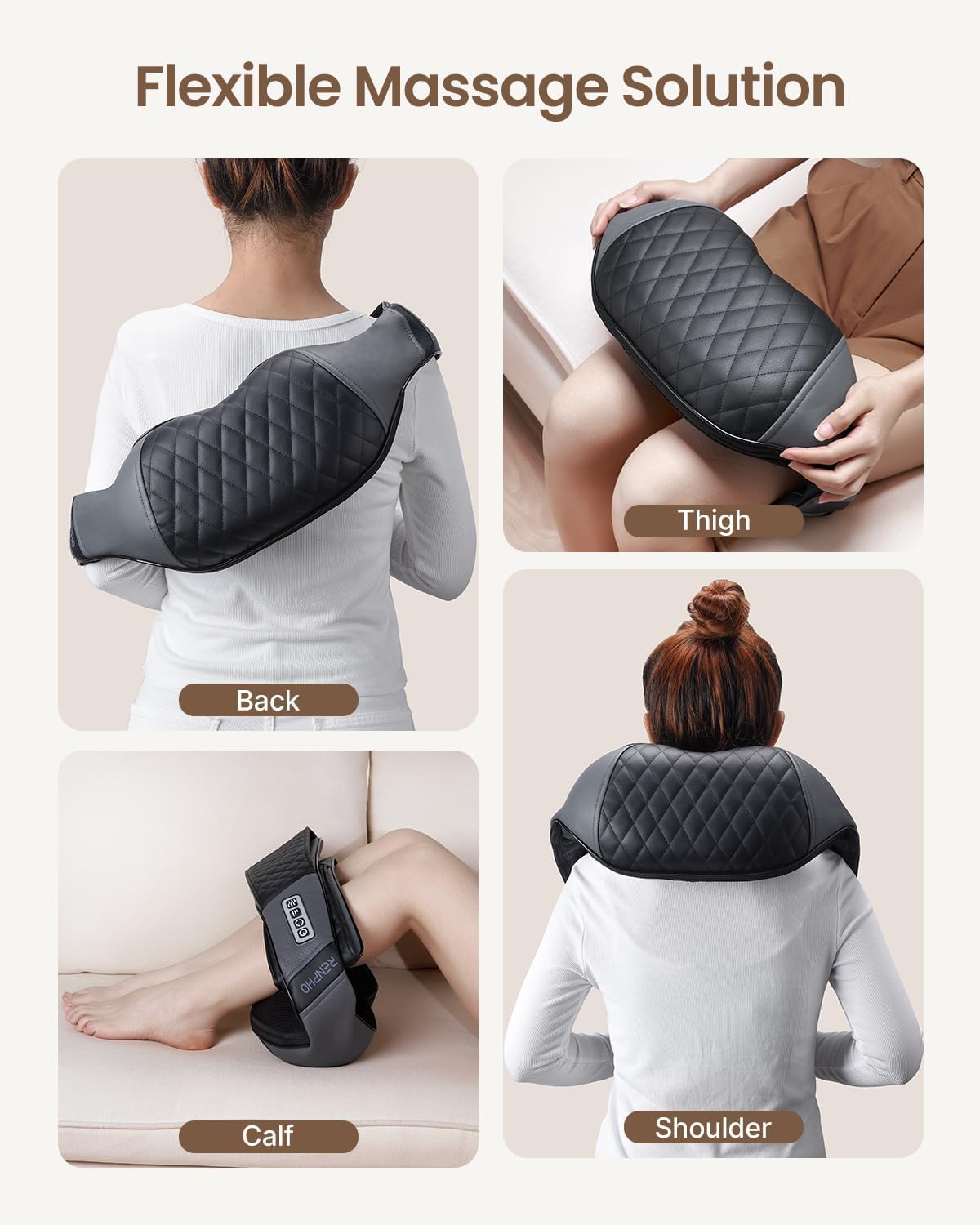 Shiatsu Neck Massager Heat Deep Tissue Kneading Shoulder Back