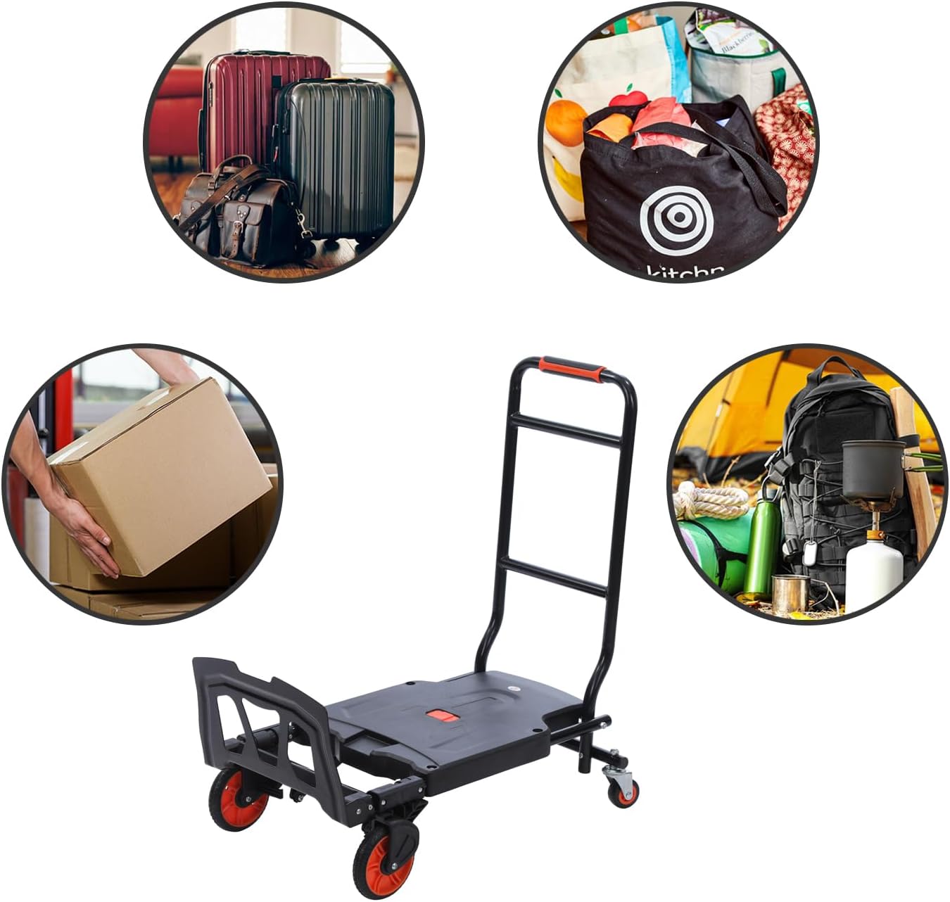 2 in 1 Folding Hand Truck Trolley 150KG Platform Dolly