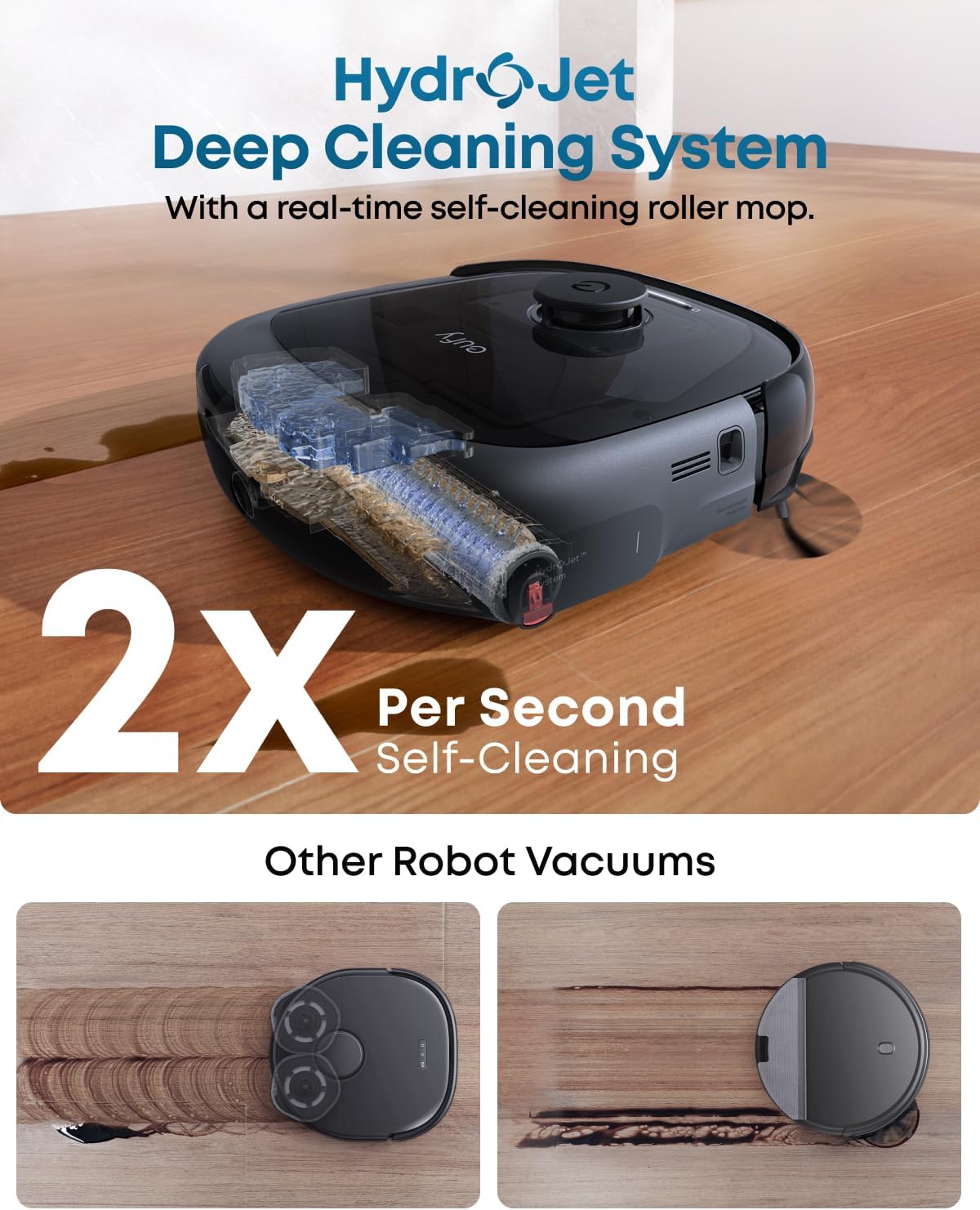 Robot Vacuum Mop Self Empty 20000Pa Turbo Auto Clean Smart Mapping