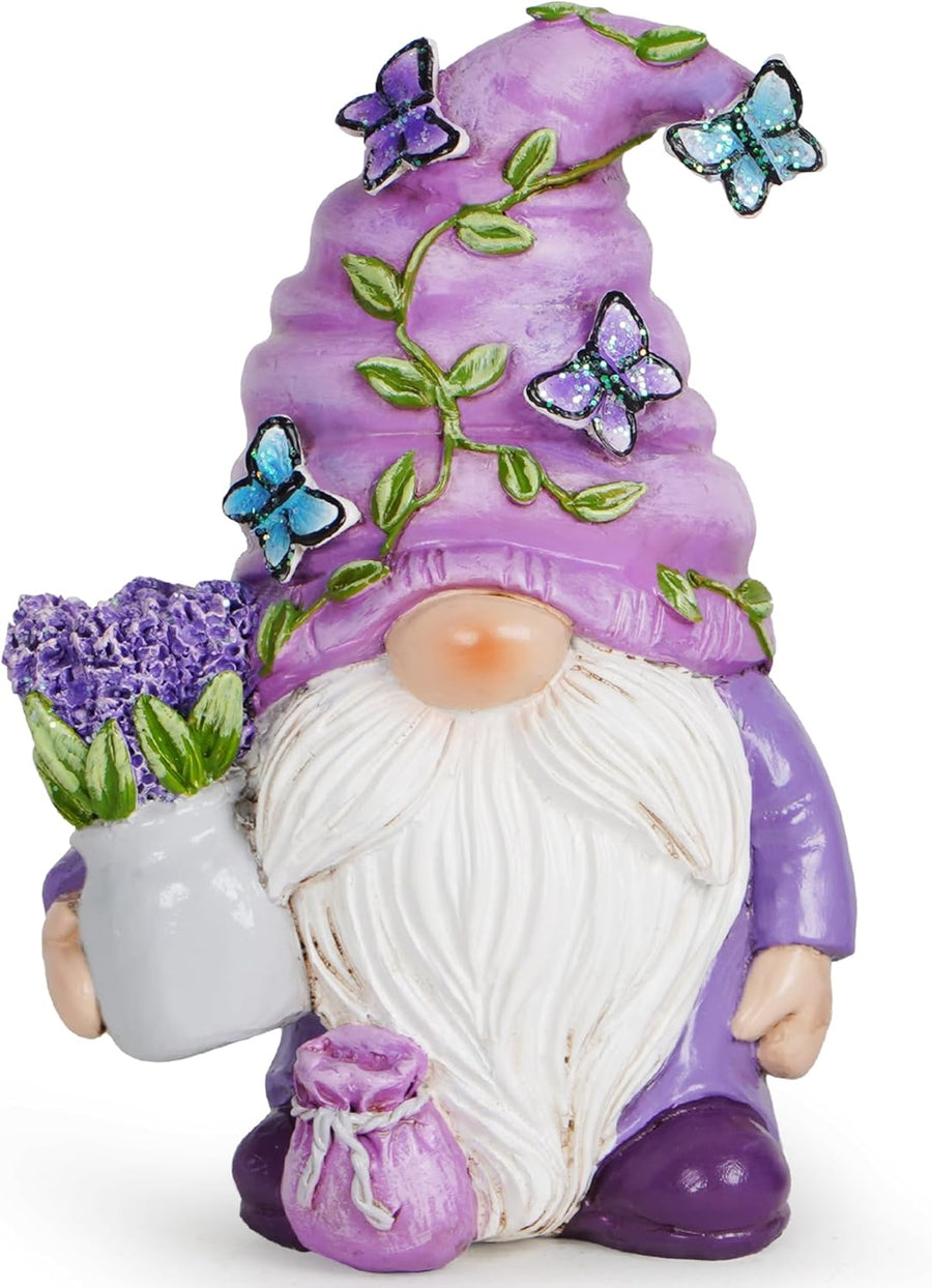 Lavender Gonk Gnome Figurine Resin Spring Easter Table Decor
