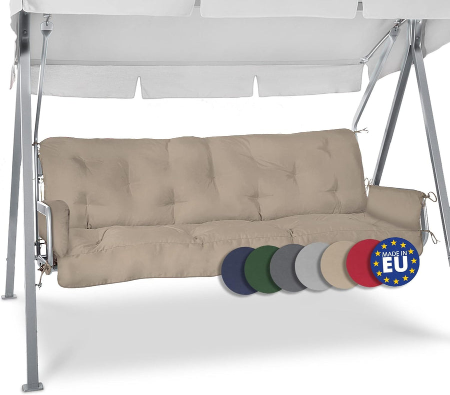 3 Seater Garden Swing Seat Cushion 180x50x8cm Beige