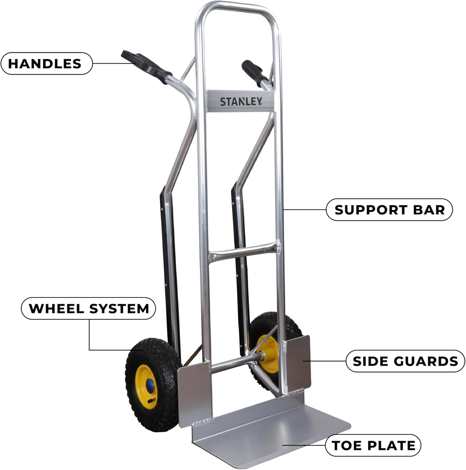 Heavy Duty Aluminium Hand Truck 200KG Pneumatic Wheels