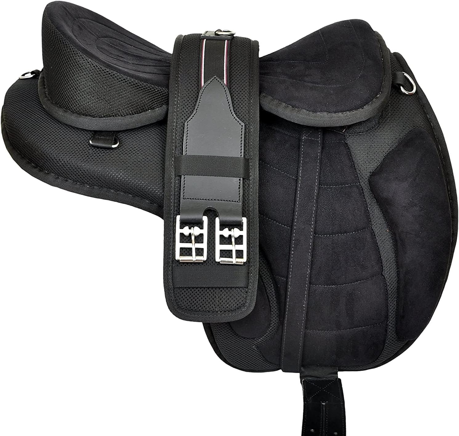 Black Treeless Horse Saddle 17 Seat Lightweight Suede