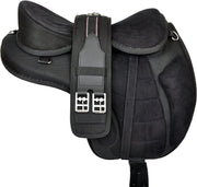 Black Treeless Horse Saddle 17 Seat Lightweight Suede