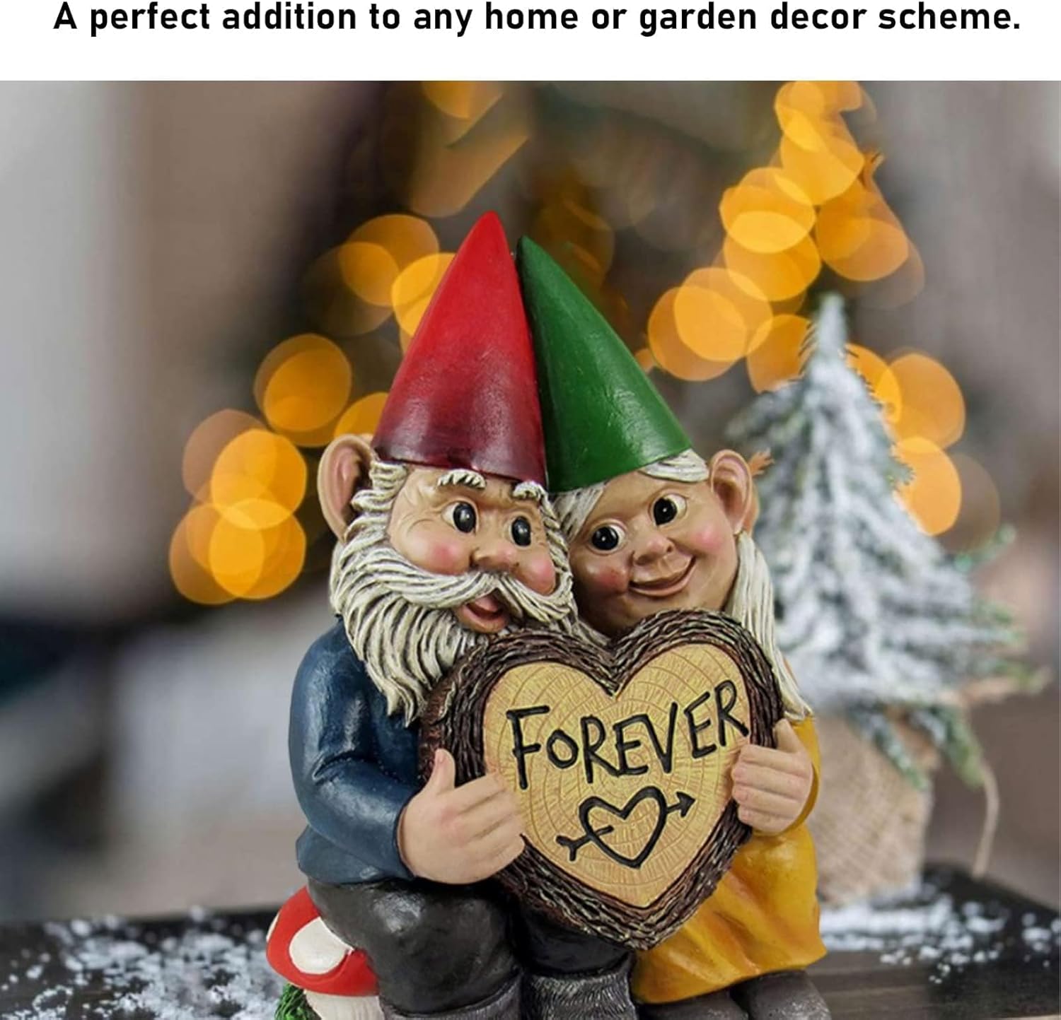 Garden Gnome Couple Resin Romantic Mr Mrs Decor Ornament
