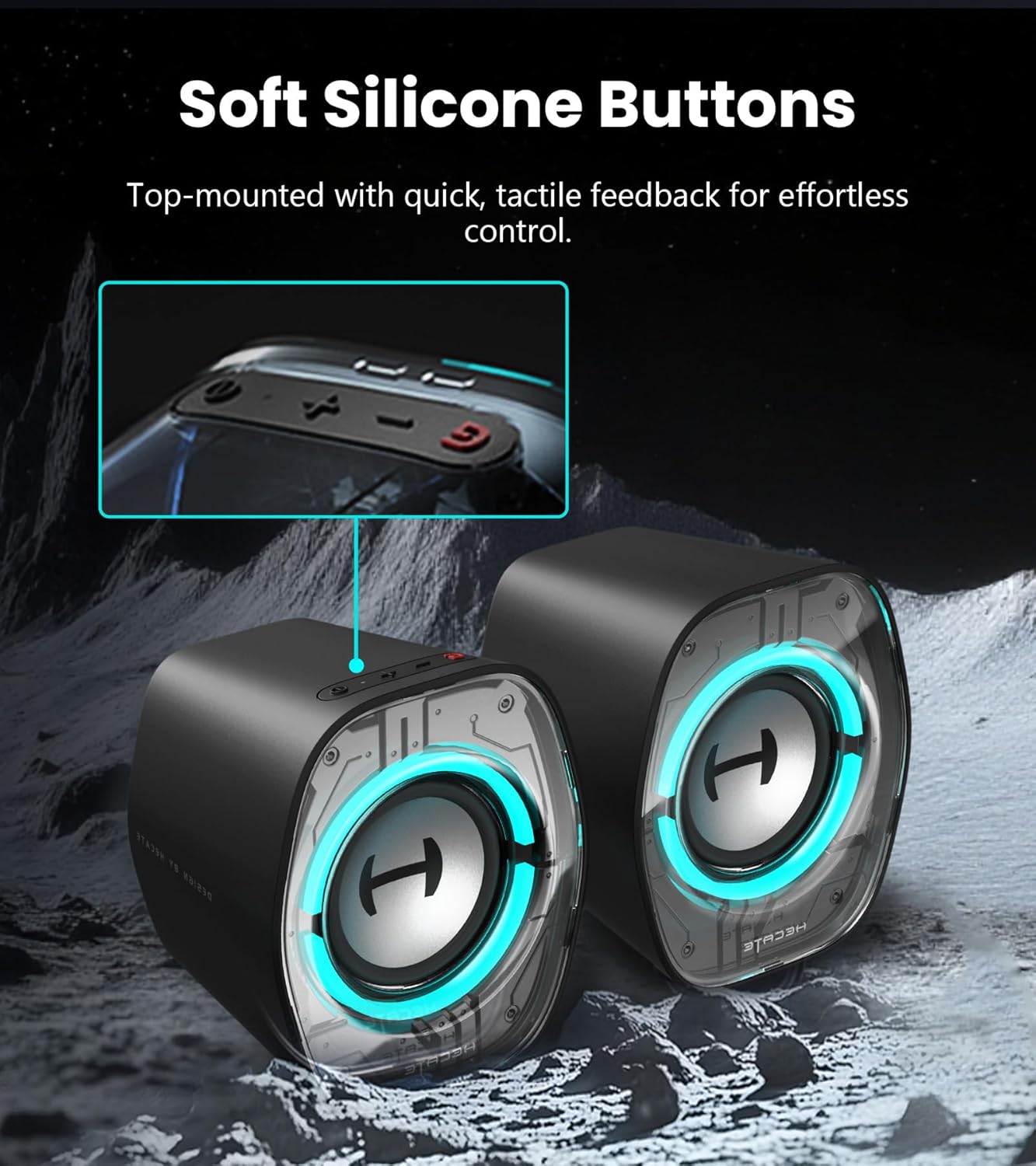 Gaming PC Speakers RGB Bluetooth USB AUX Compact Desktop