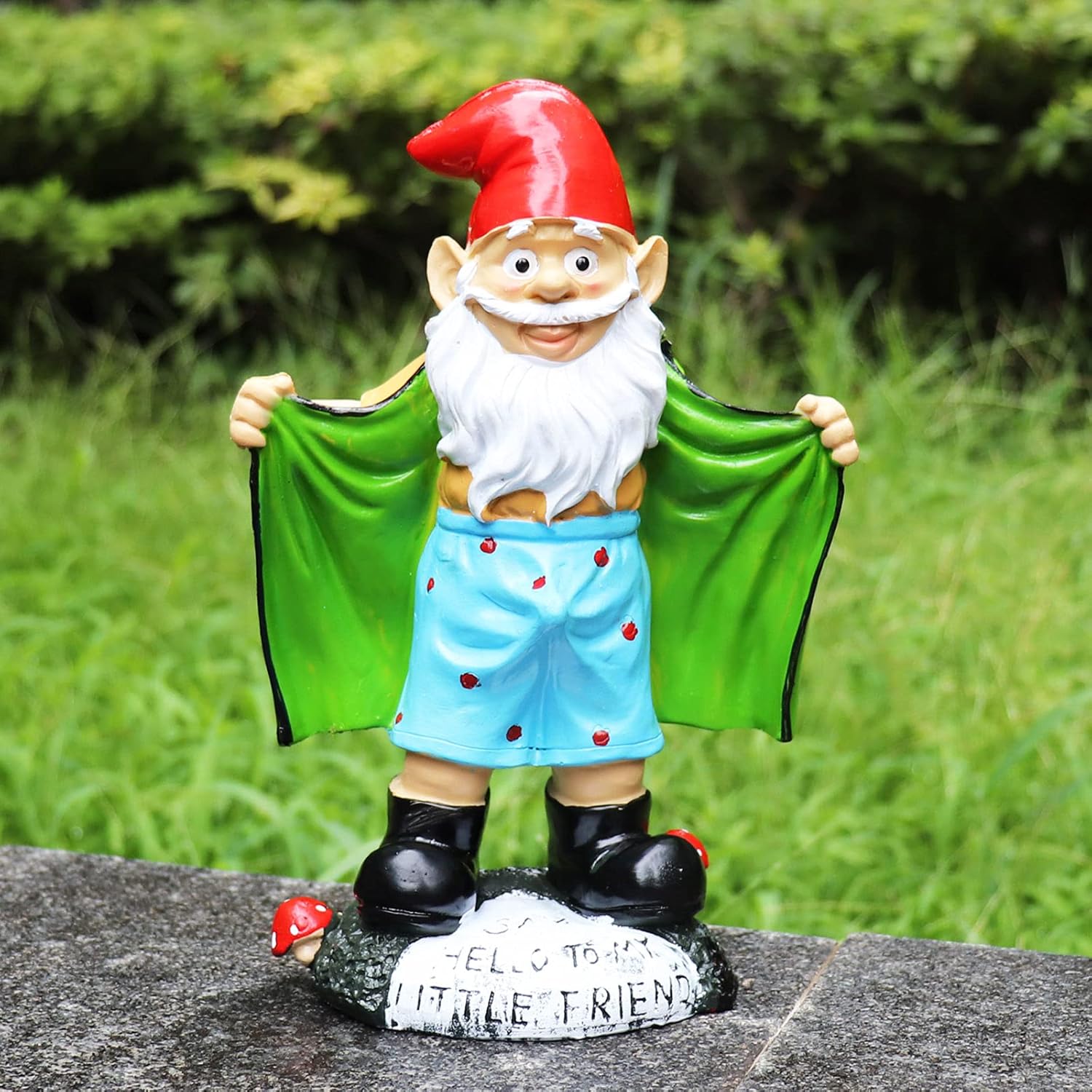 Large Garden Gnome Statue 21cm Resin Outdoor Yard Decor Figurine