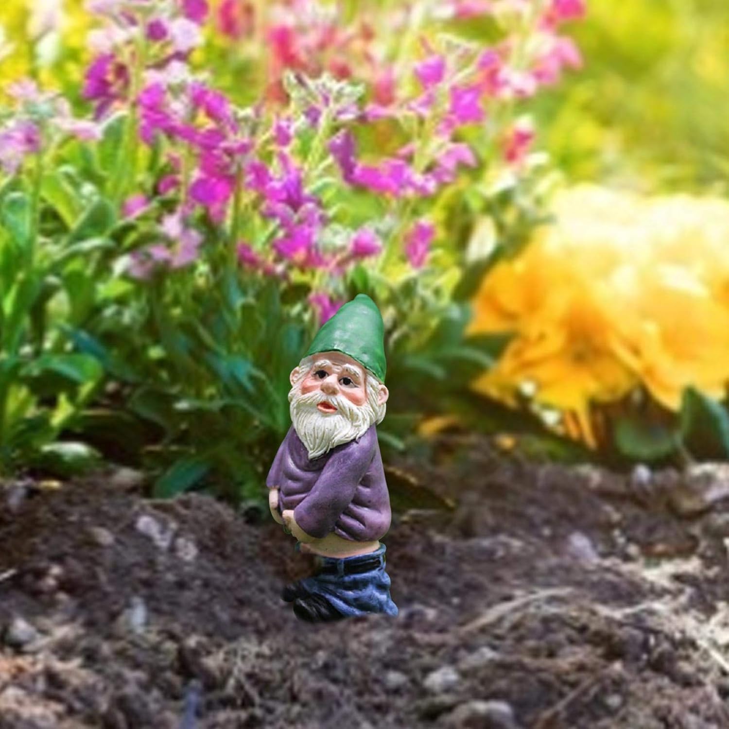 Funny Garden Gnome Statue Resin Outdoor Lawn Patio Decor