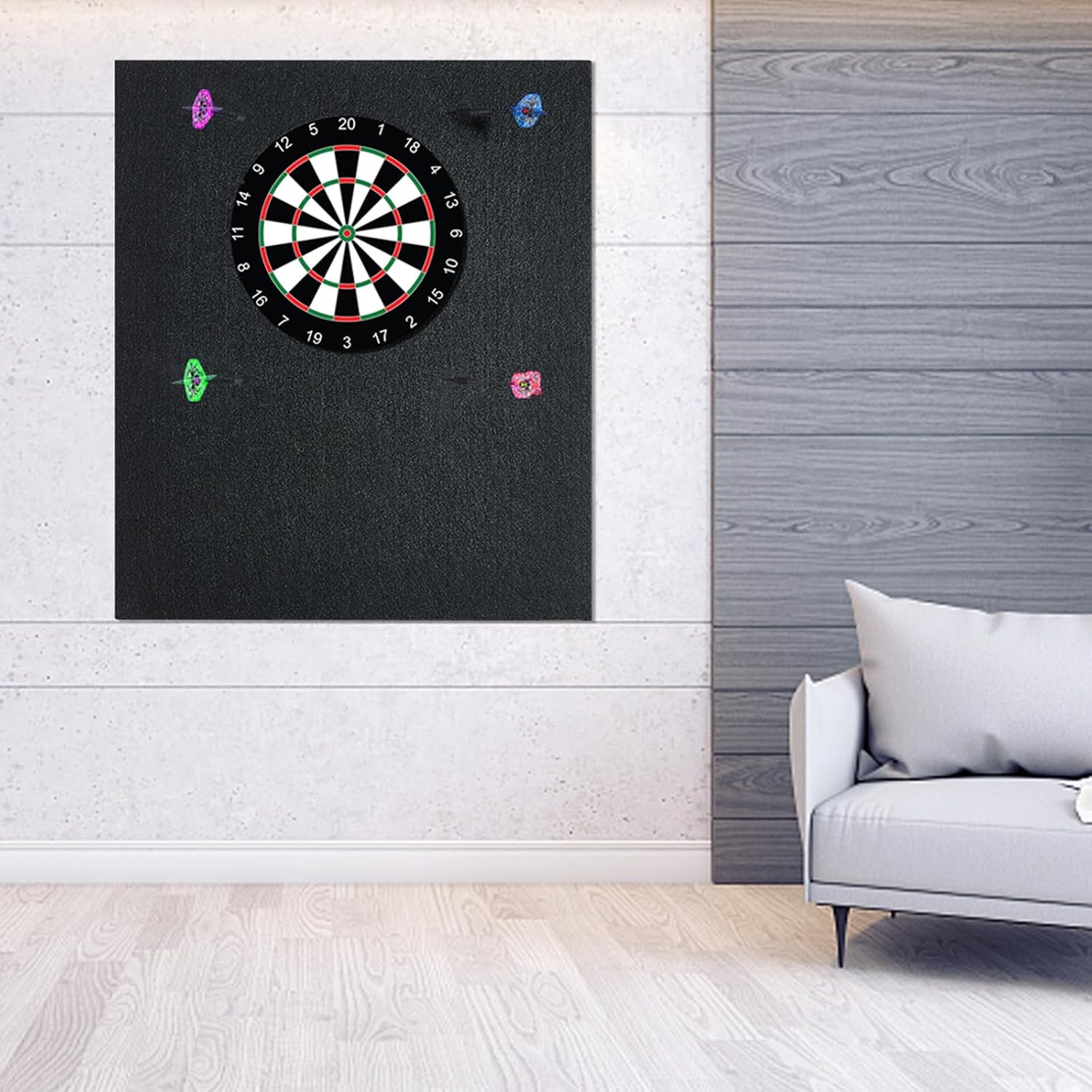 Dartboard Wall Protector Felt Tiles 6 Pack Self Adhesive 12x12