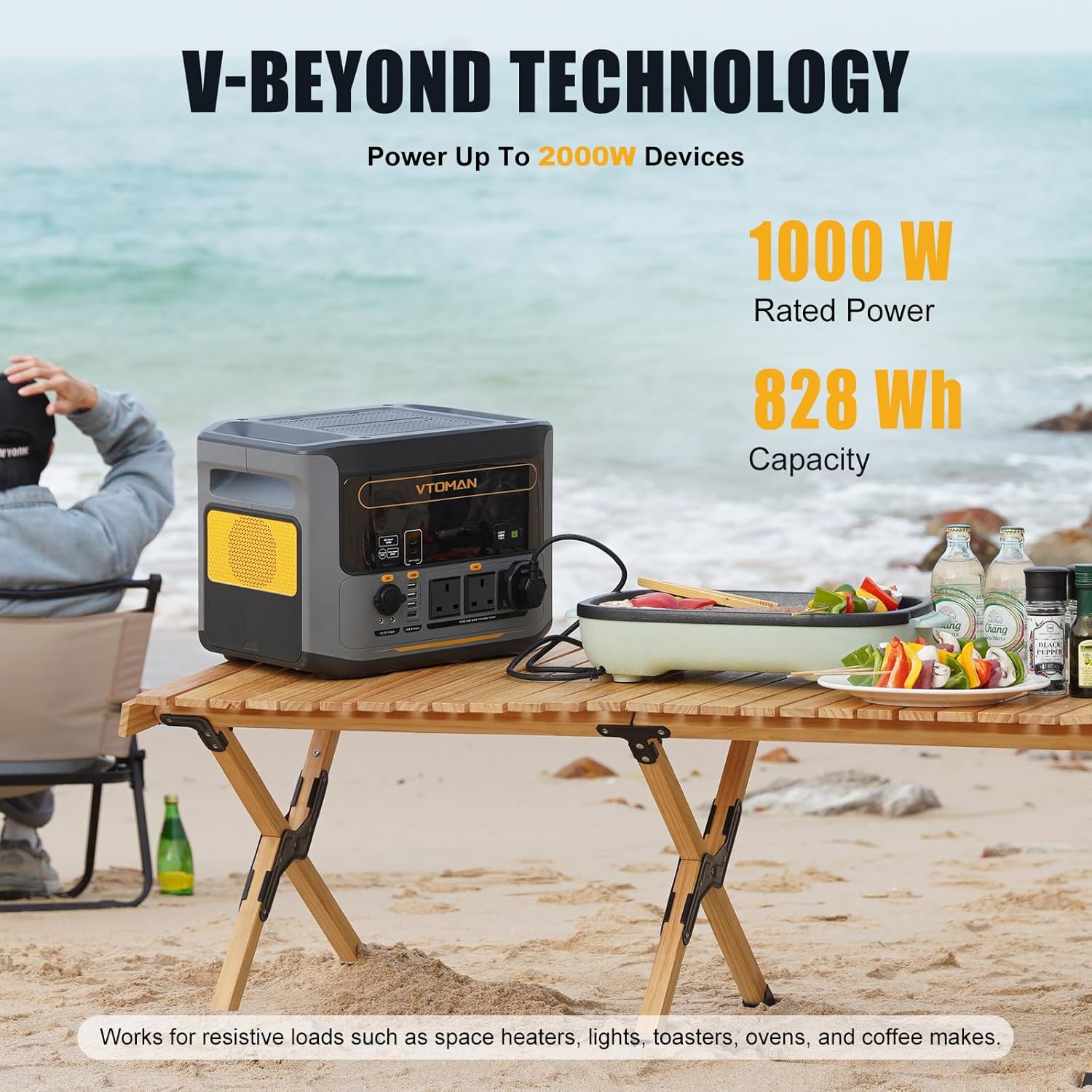 1000W Portable Solar Generator 828Wh With 400W Solar Panel