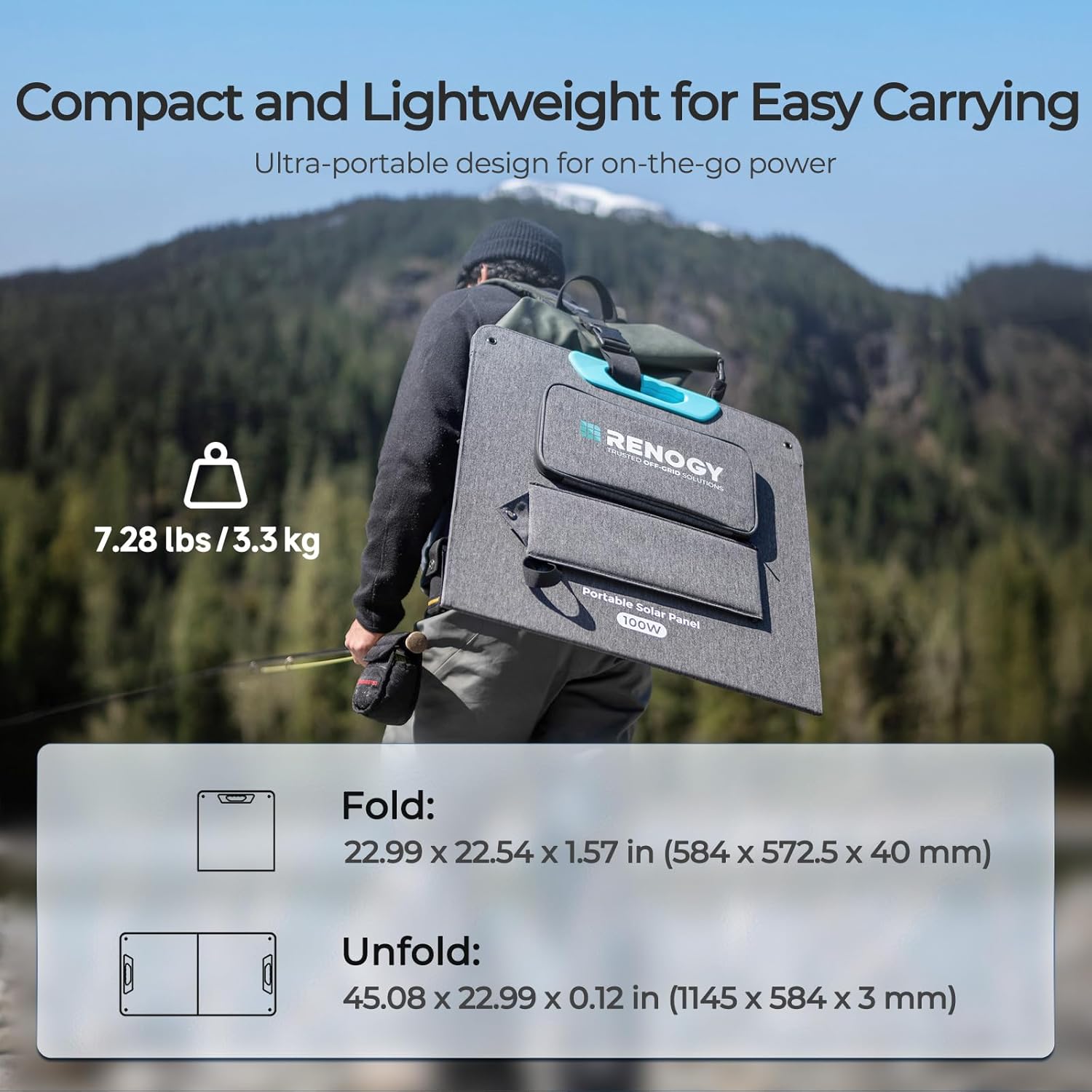100W Foldable Solar Suitcase USB C MC4 Camping Charger