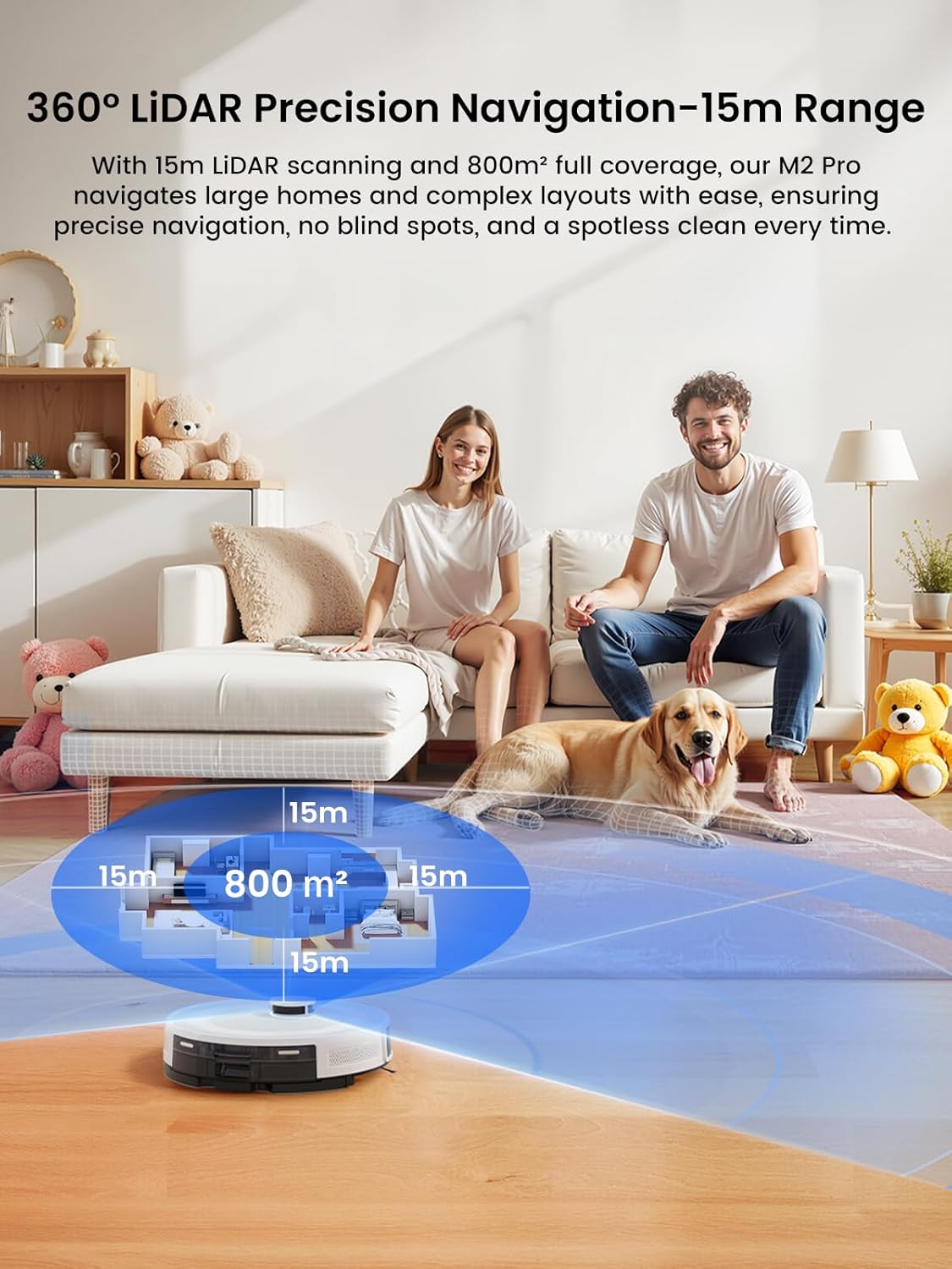 Robot Vacuum Mop Self Empty 6000Pa LiDAR Mapping WiFi Auto Clean