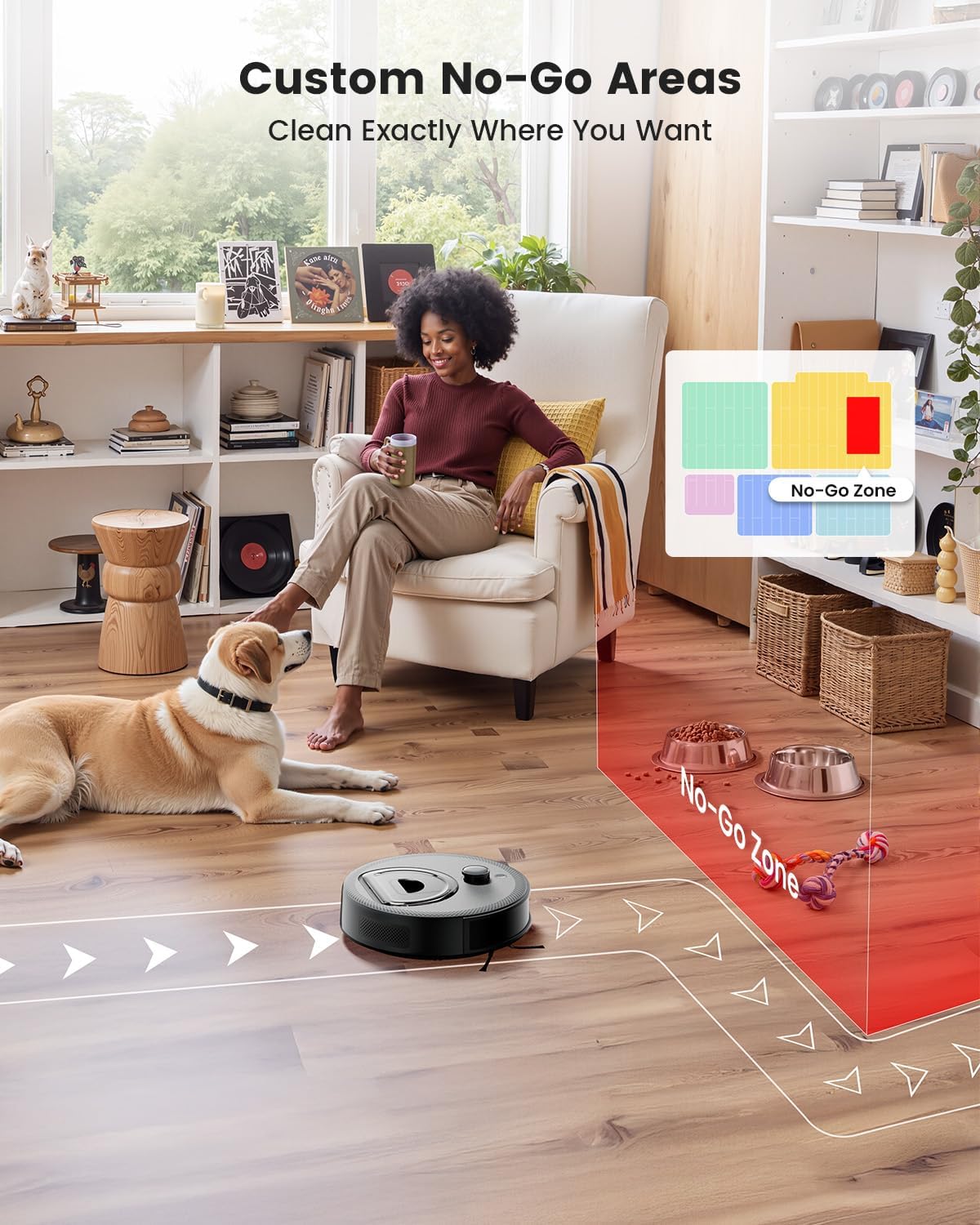 Robot Vacuum Mop 5000Pa LiDAR Mapping WiFi Alexa Pet Hair