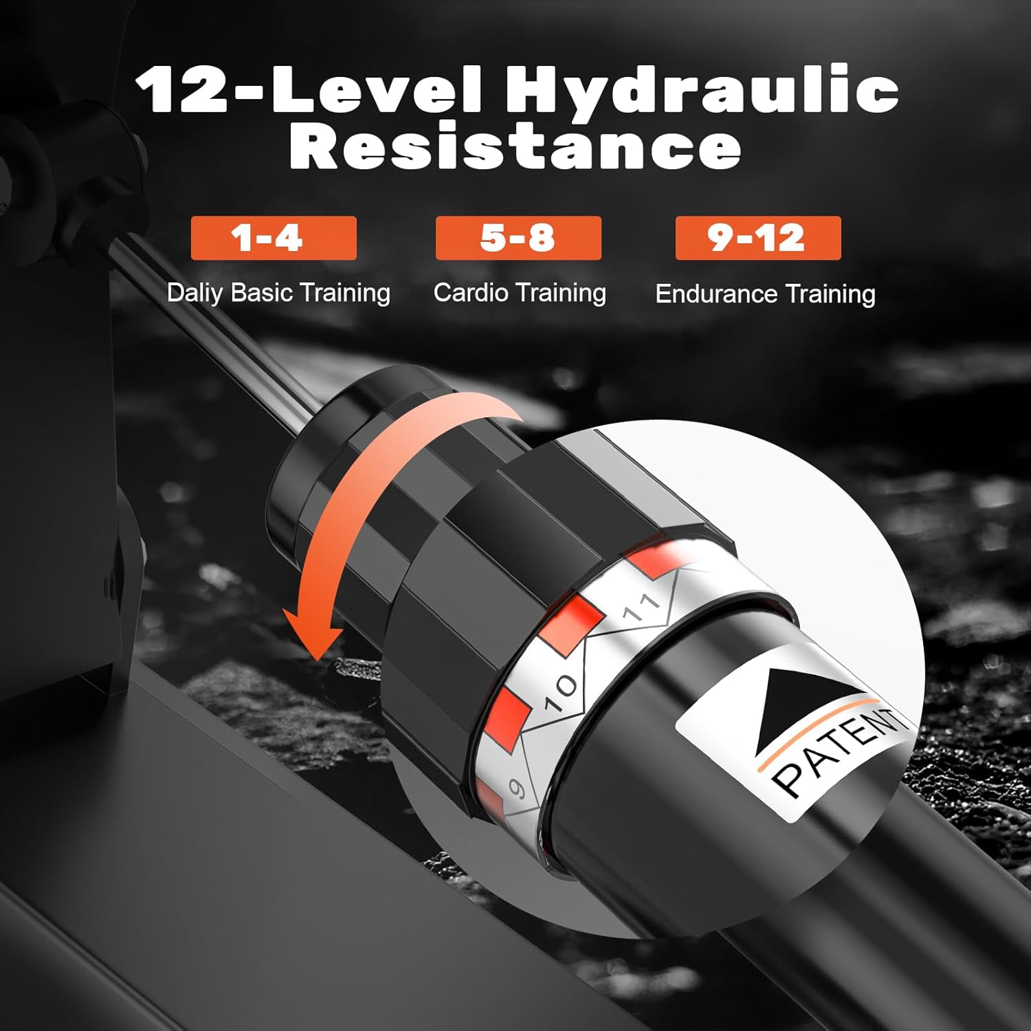 Hydraulic Rowing Machine Foldable Home Gym Rower LCD Monitor