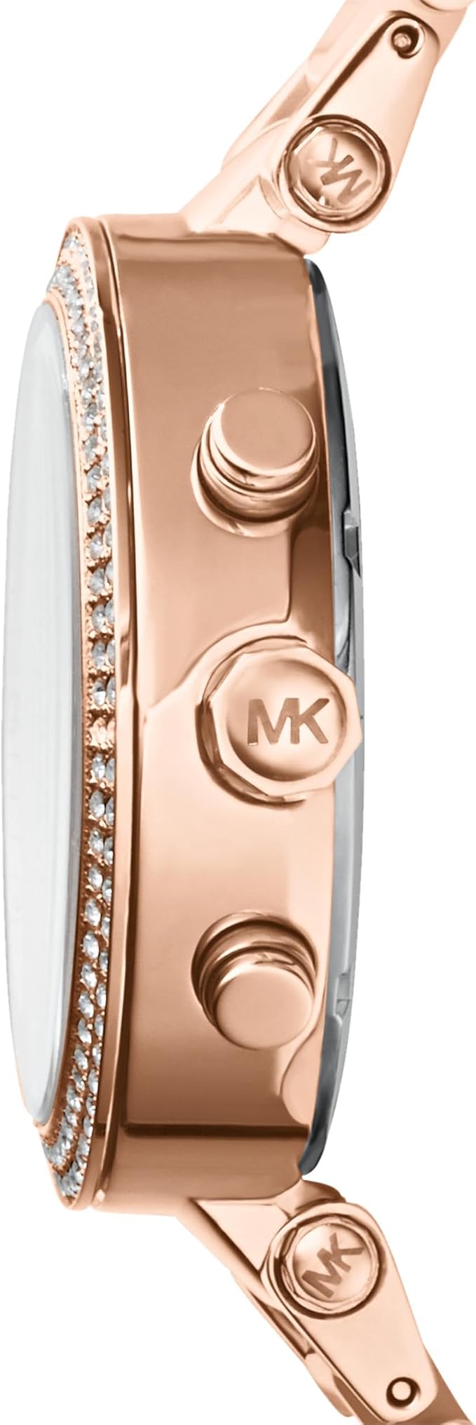 Womens Rose Gold Chronograph Crystal Watch 39mm