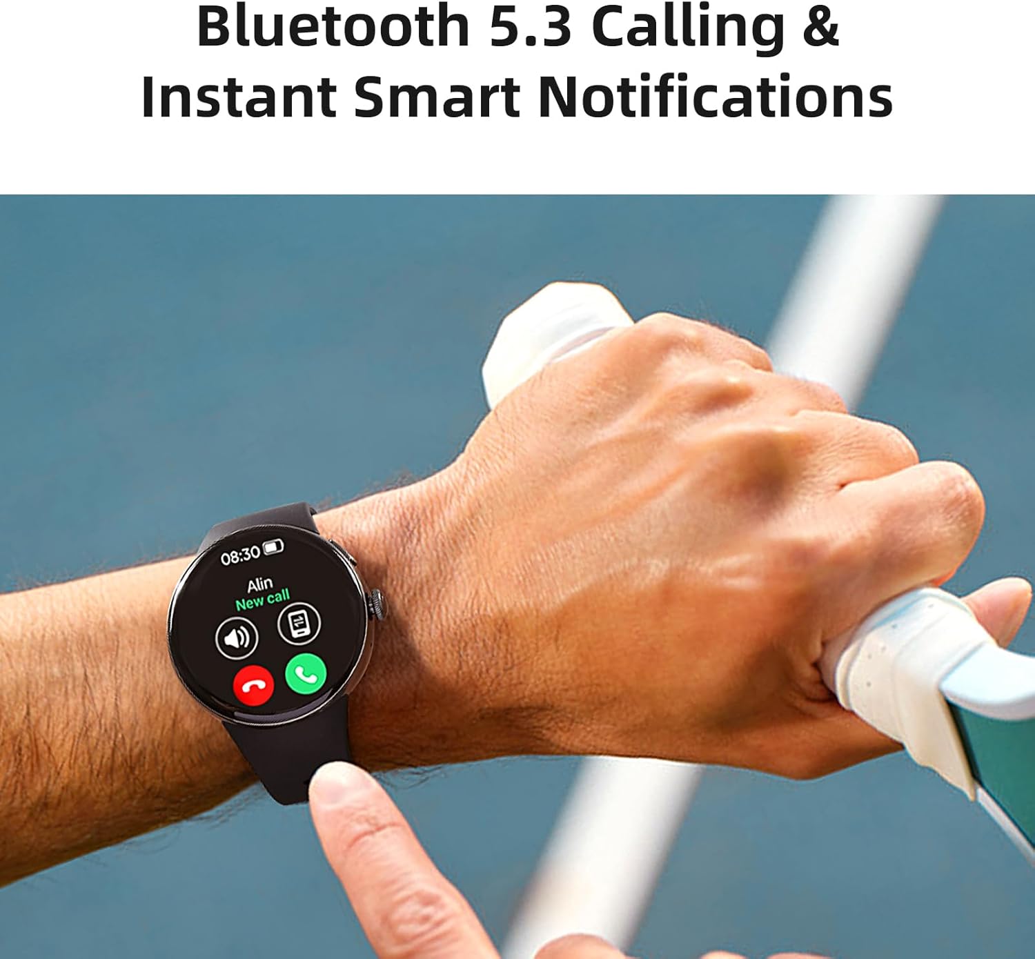 AMOLED Smart Watch Bluetooth Call Fitness Tracker with 2 Bands
