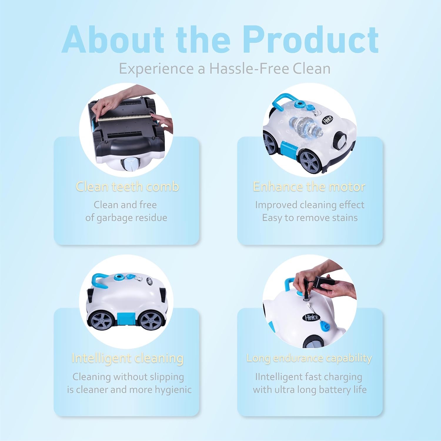 Cordless Pool Vacuum Robot 150min Waterproof Auto Cleaner White