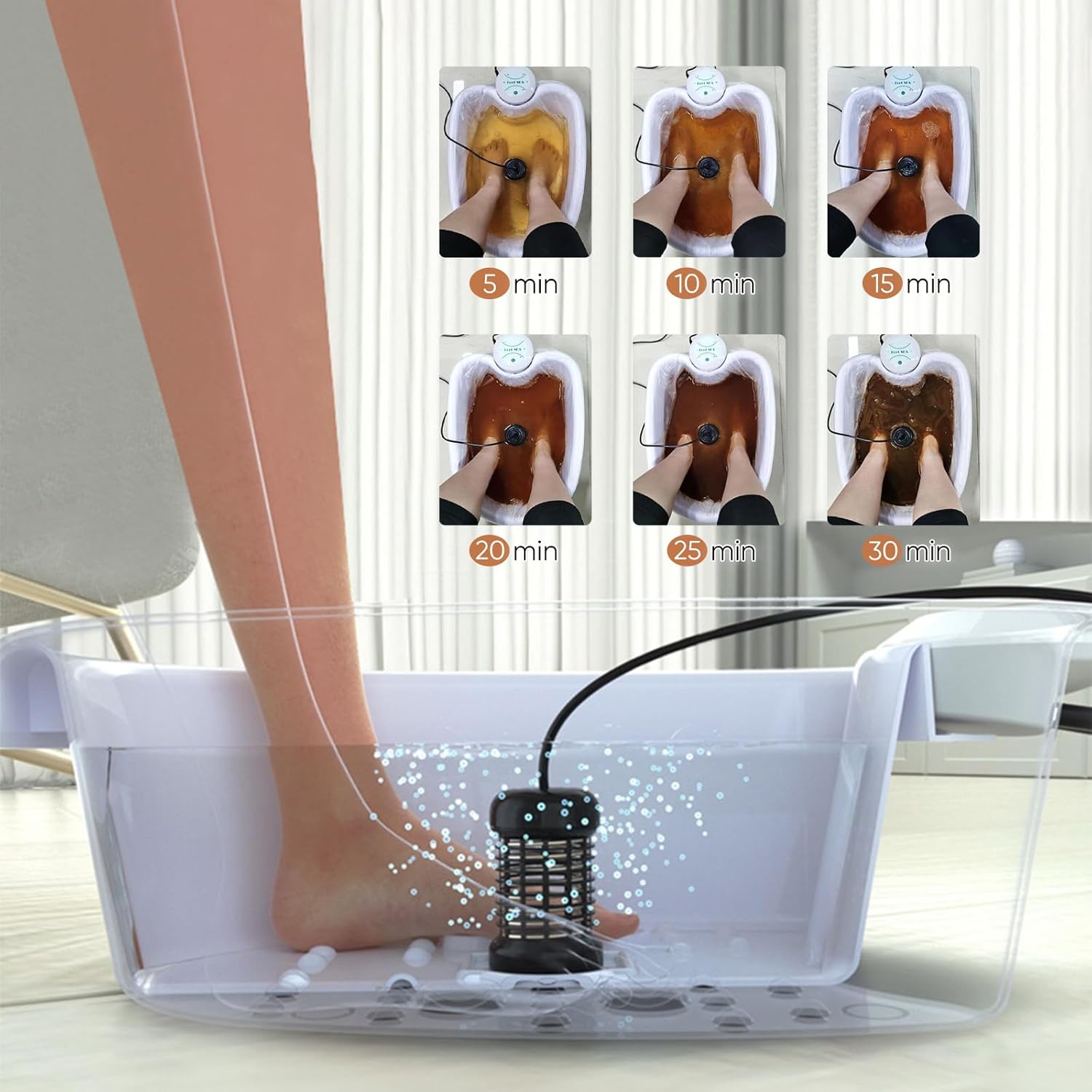 Ionic Foot Spa Detox Bath with Basin Ion Therapy Foot Soak Relax