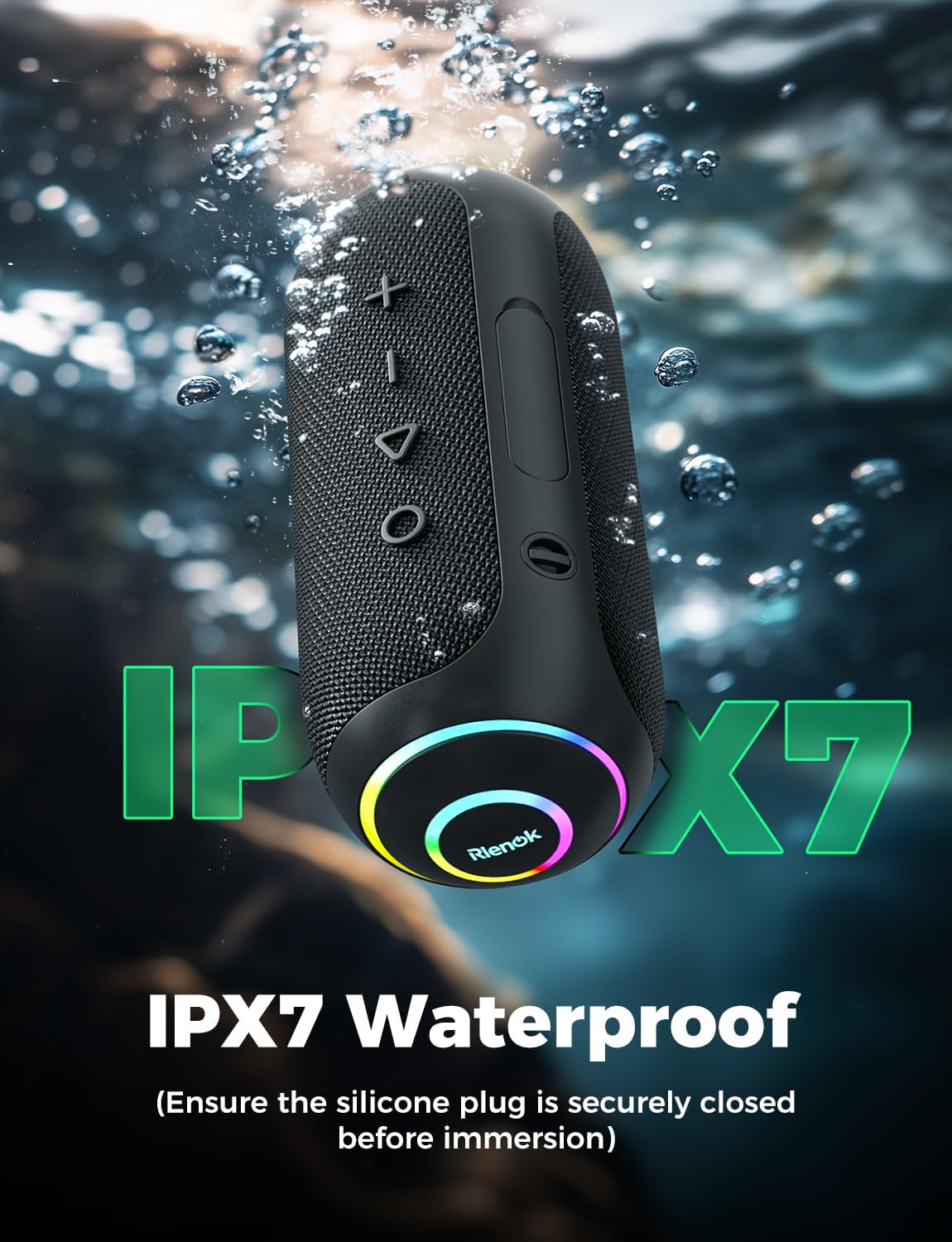 40W Portable Bluetooth Speaker IPX7 Waterproof 30H RGB TWS