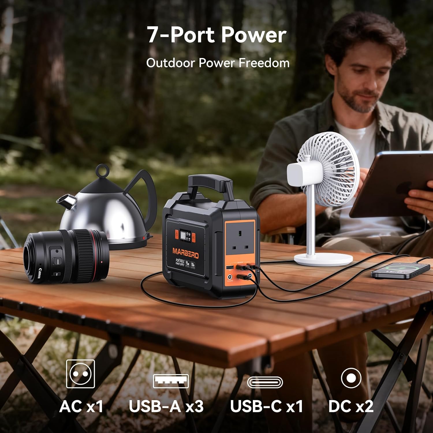 98Wh Portable Power Station With 30W Solar Panel 150W