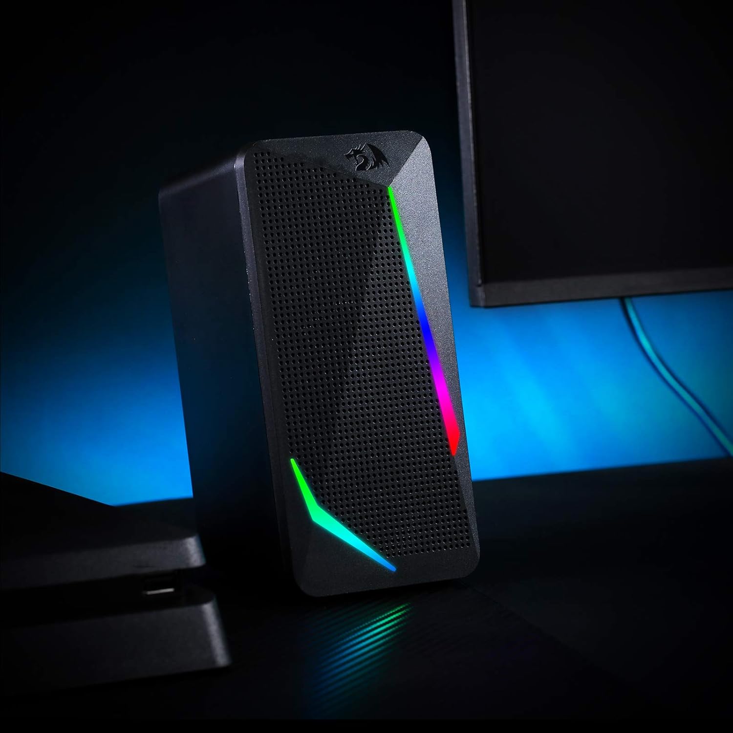 PC Speakers RGB Stereo USB Powered Desktop Audio Bass Control