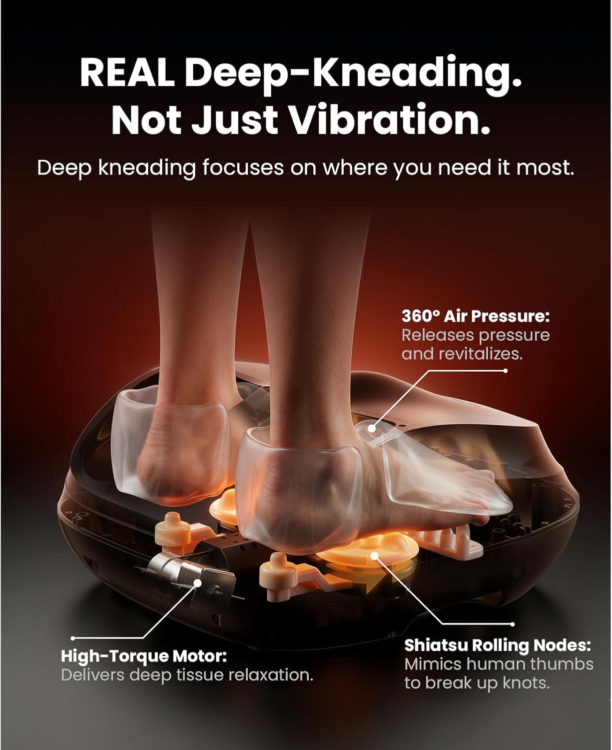 Shiatsu Foot Massager with Heat Compression Remote Plantar Relief