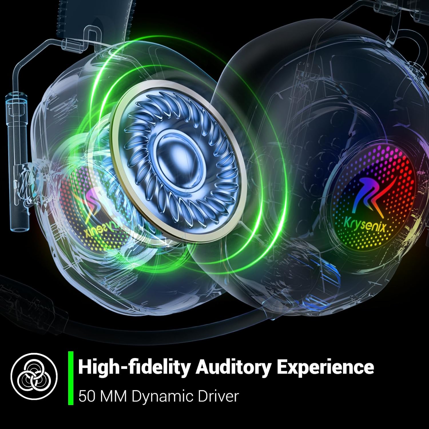 Wireless Gaming Headset 2.4GHz Bluetooth 40H Battery Mic RGB