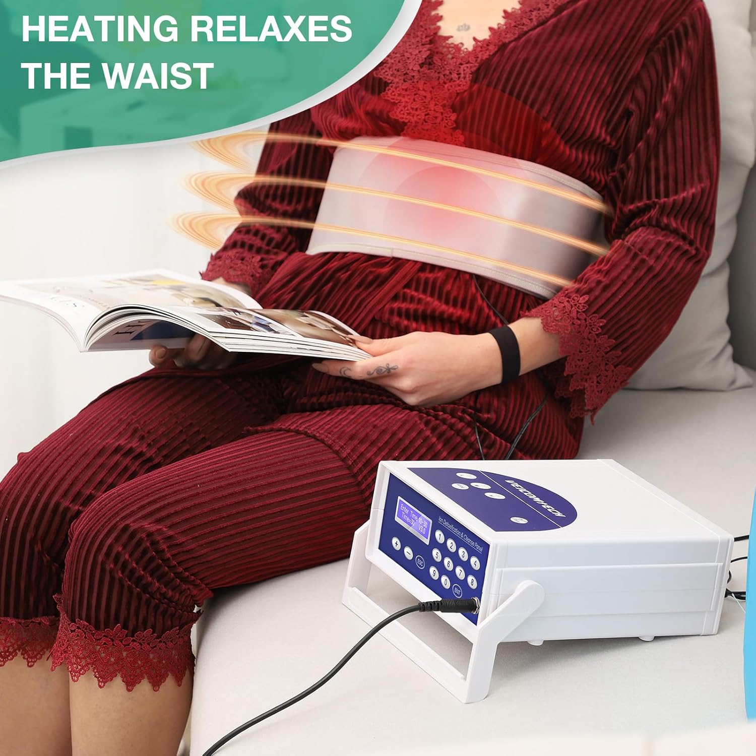 Ionic Foot Detox Spa Machine with Basin Infrared Belt Kit